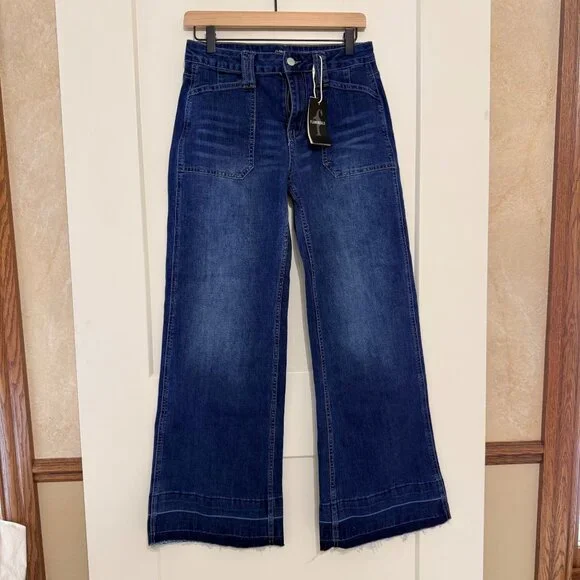 NEW Flamingals Womens High-Waist Wide-Leg Denim Jeans Size Small Casual Fit - Picture 2 of 14